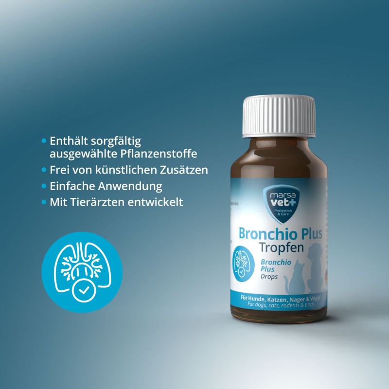 Marsavet Bronchio Plus Drops – Respiratory Support – label detail
