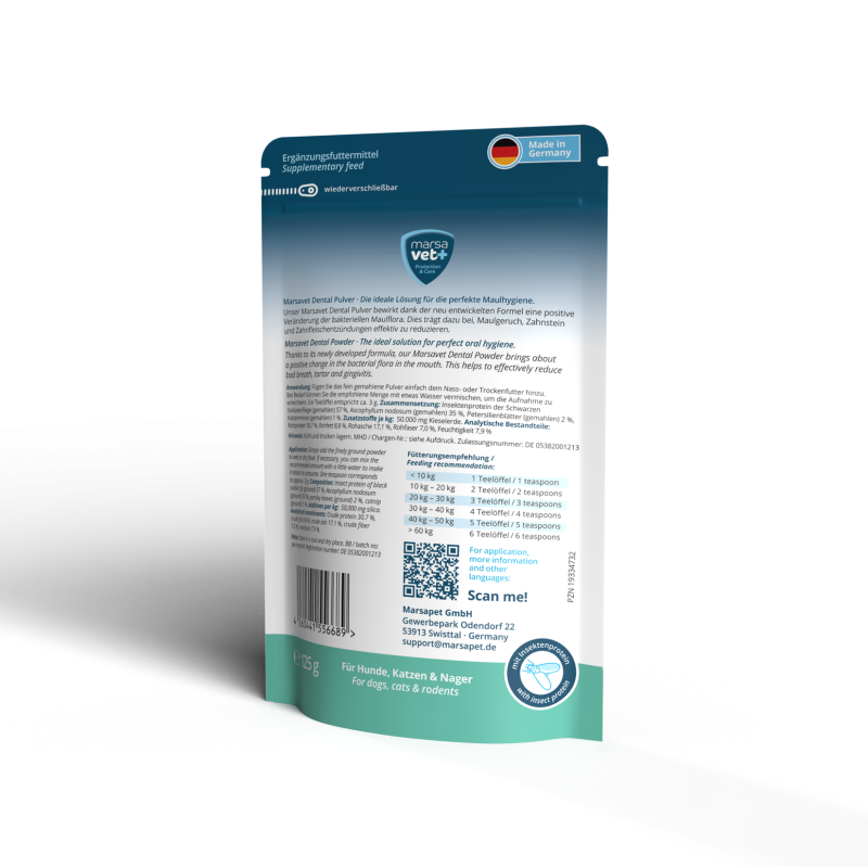 Marsavet Dental Powder – Natural Dental Care 125 g – back view