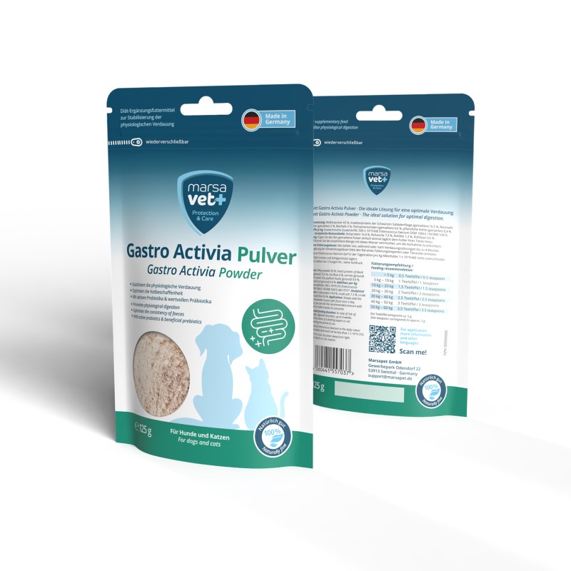 Marsavet Gastro Activia Pulver – Diät-Ergänzungsfuttermittel für Hunde und Katzen, unterstützt die Verdauung und normalisiert den Magen-Darm-Trakt – Bild 3