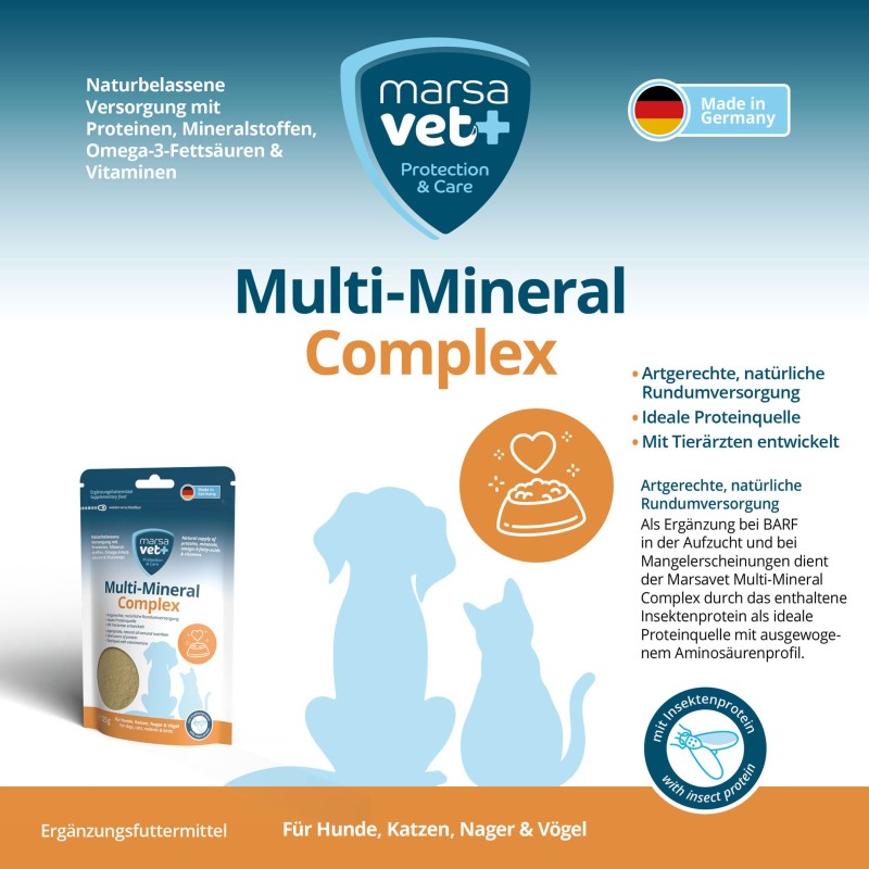 Marsavet Multi-Mineral Powder – Dogs, Cats 125 g – label