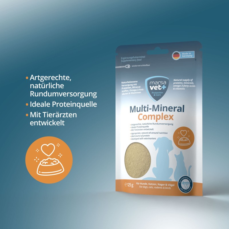 Marsavet Multi-Mineral Powder – Dogs, Cats 125 g – label detail