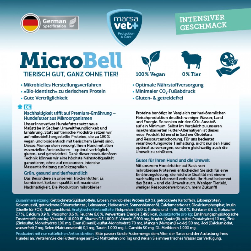 MicroBell Wet Food 300 g – label